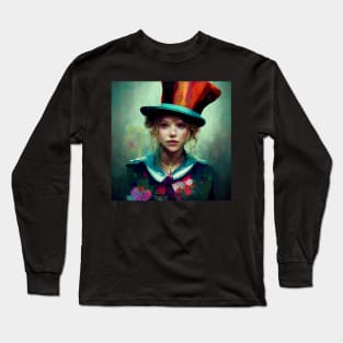 Beautiful girl with a big hat! Long Sleeve T-Shirt